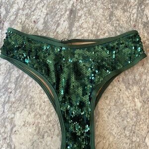 Sorte Aurora Green Sequin pole bottoms - size medium